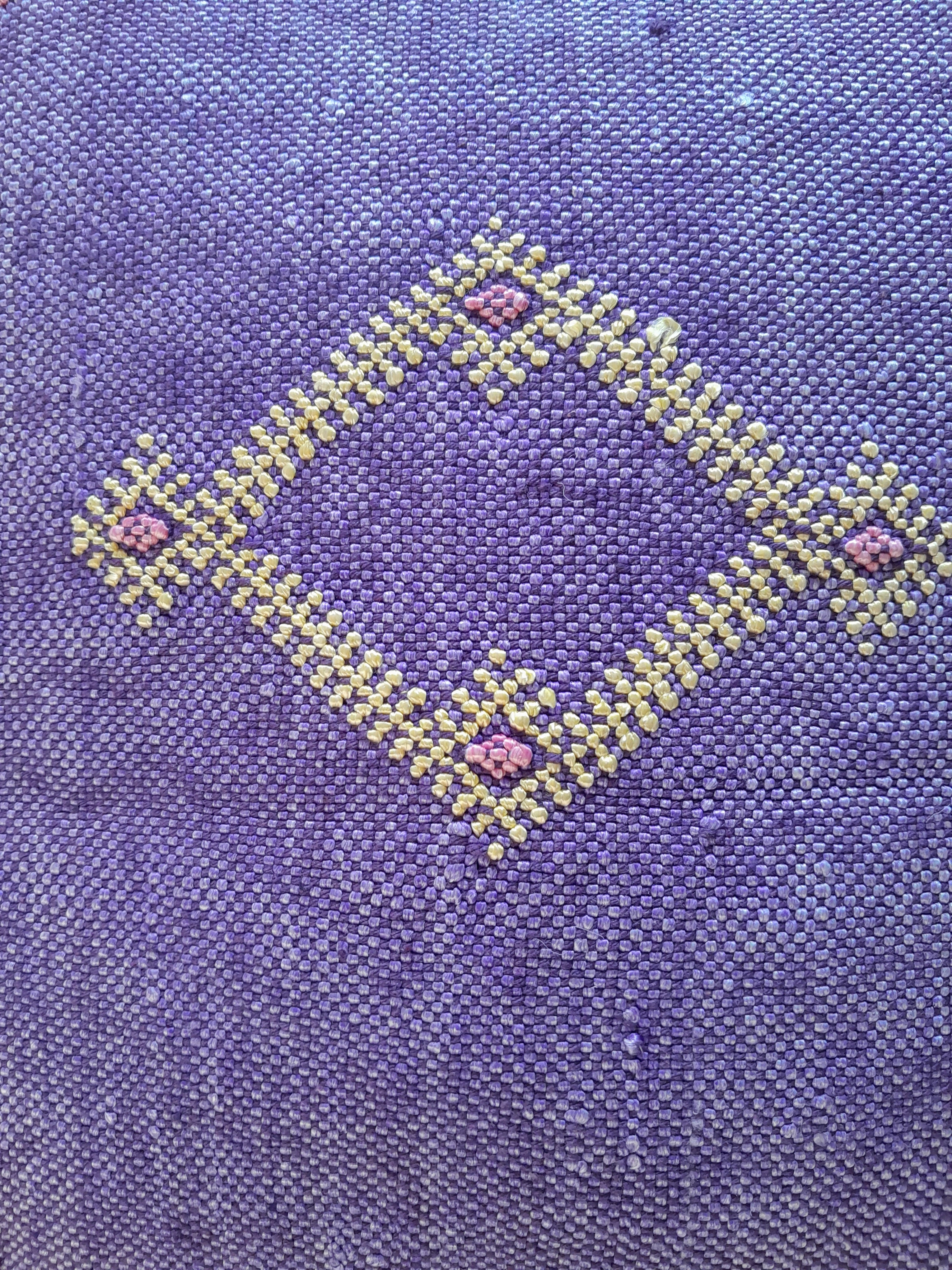 Handmade Moroccan Cushion – Sabra Cactus Silk Pillow Zahra - Lavender