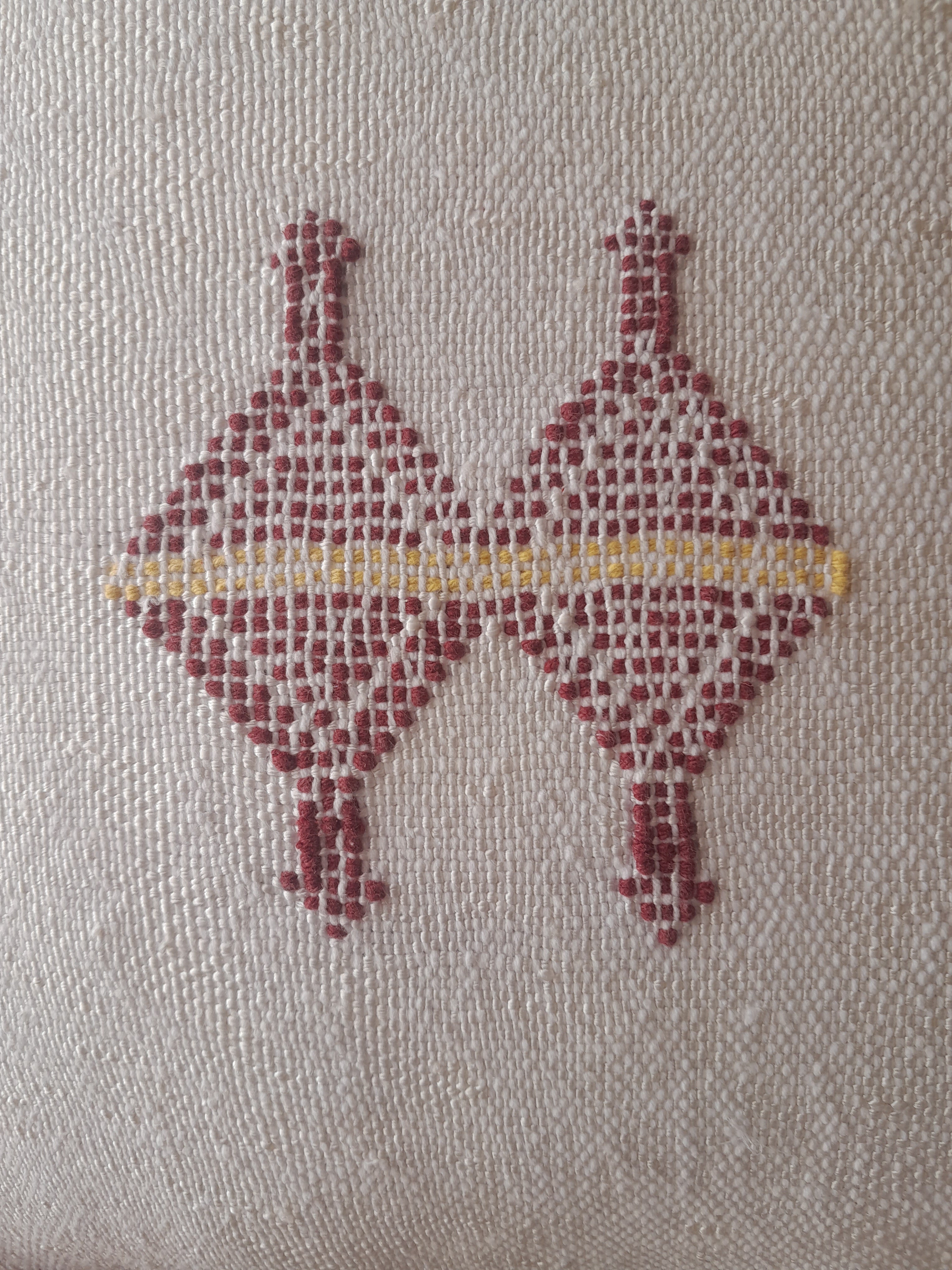 Handmade Moroccan Cushion Cover – Sabra Silk Pillow – Jihane - Creamy White