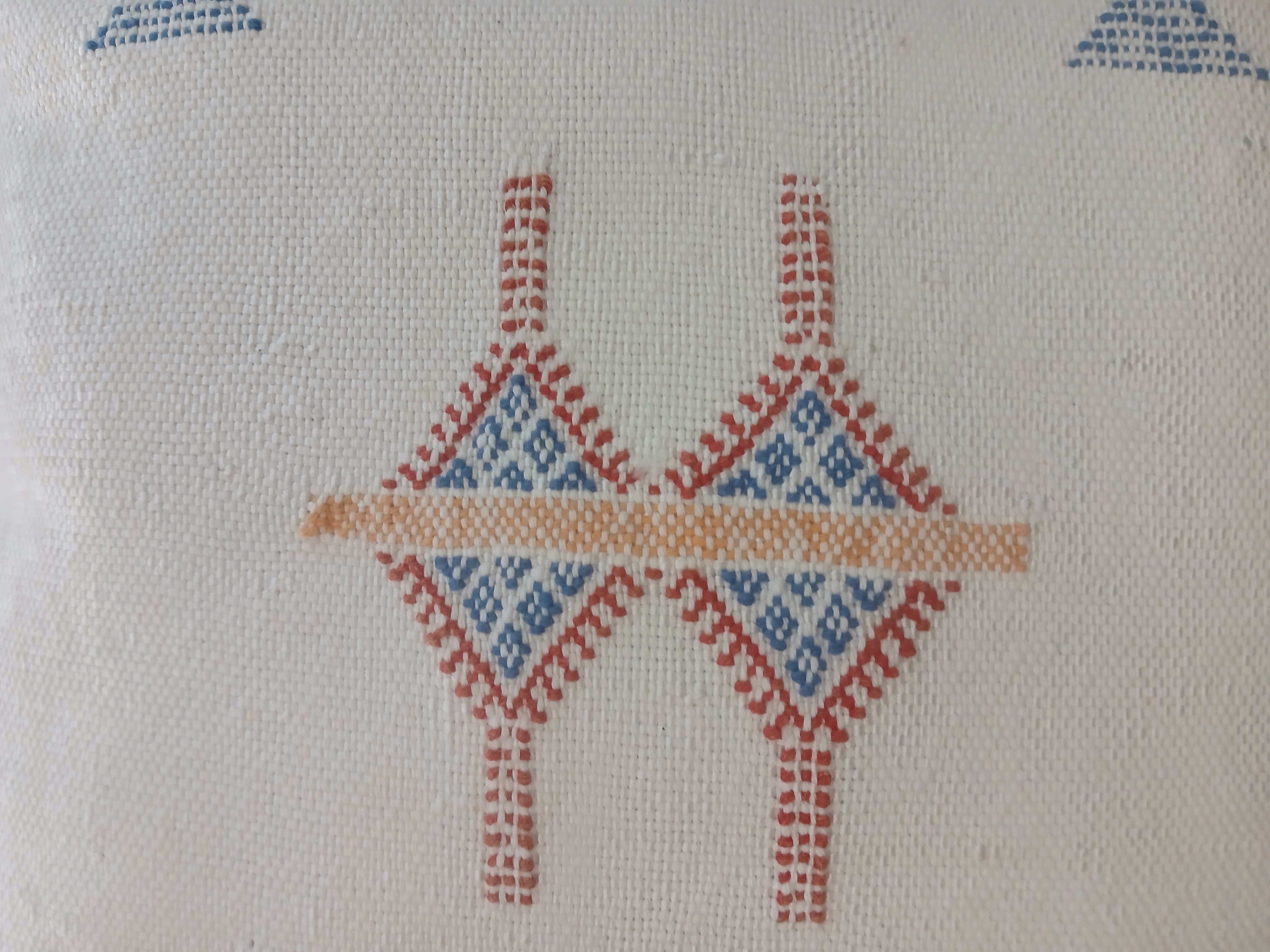 Handmade Moroccan Cushion – Sabra Cactus Silk Pillow Amir - Creamy White