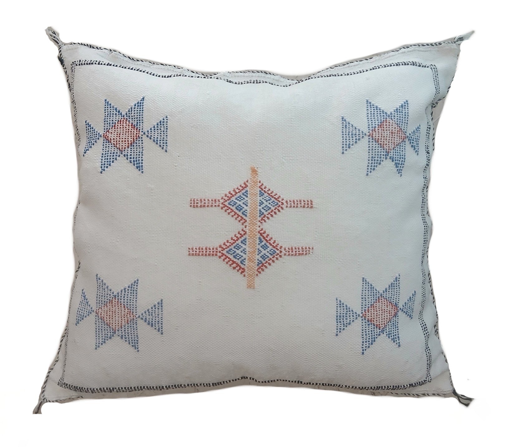 Handmade Moroccan Cushion – Sabra Cactus Silk Pillow Amir - Creamy White