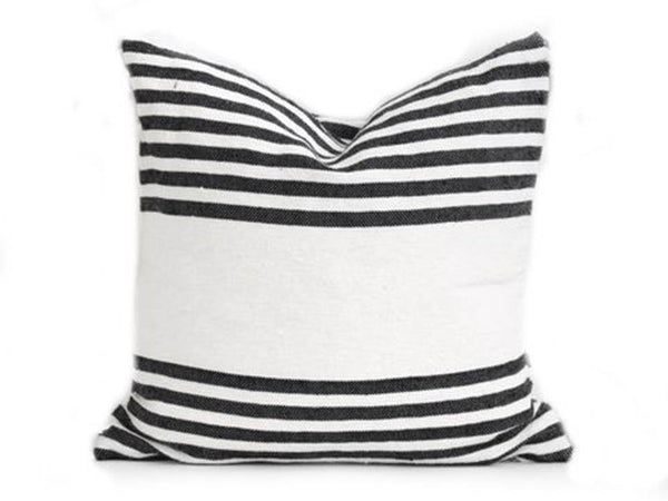 Throw Pillow Cover White with Black Stripes Majorelle