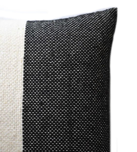 Black gray lumbar pillow cover for 14x36 insert. Extra large lumbar pillow  cover Black lumbar pillow 14x36 lumbar pillow cover