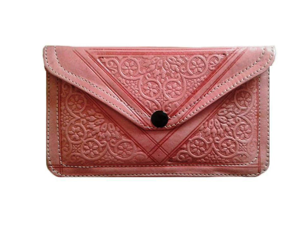 Envelope Leather Purse - Pink - Envelope Collection | Moroccan Corridor