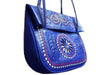 Berber Girl Leather Bag - Embroidered - Blue
