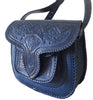 Lssan Handbag - Large Size - Dark Blue - Mono color - Heart | Moroccan Corridor
