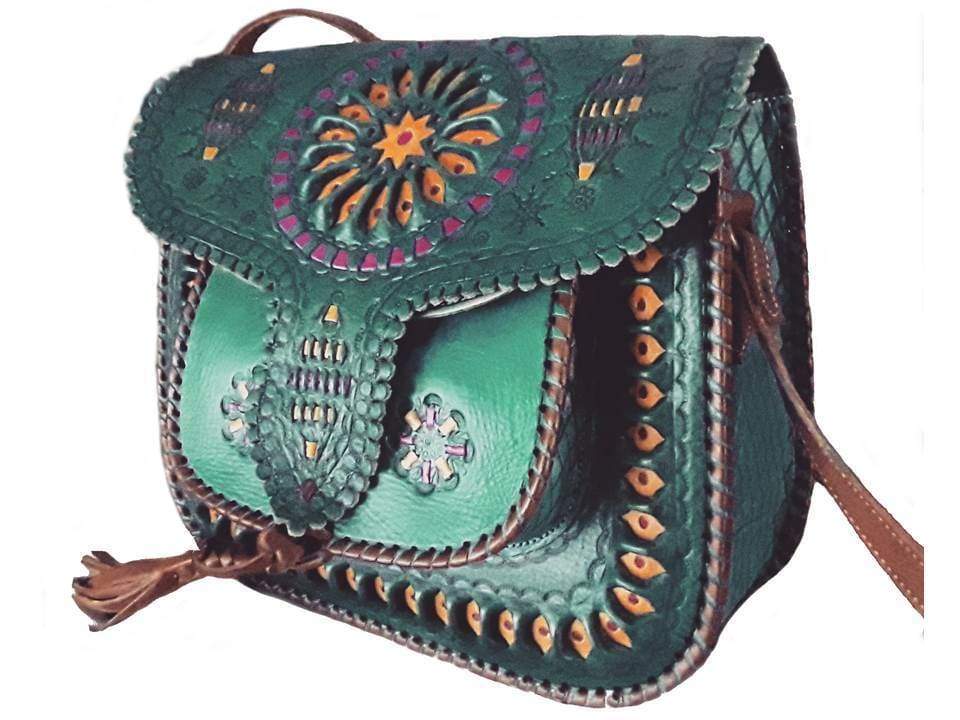 LSSAN Handbag Green Embroidered - Main Image
