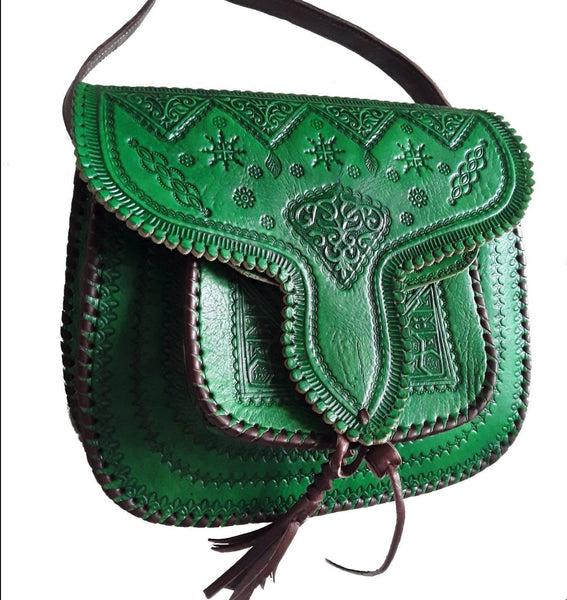 LSSAN Handbag - Green - Heart - Shoulder | Moroccan Corridor®