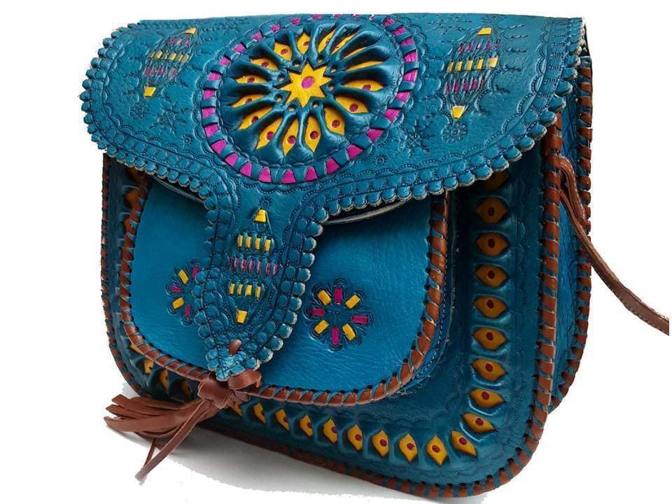 LSSAN Handbag Turquoise Embroidered - Main Image