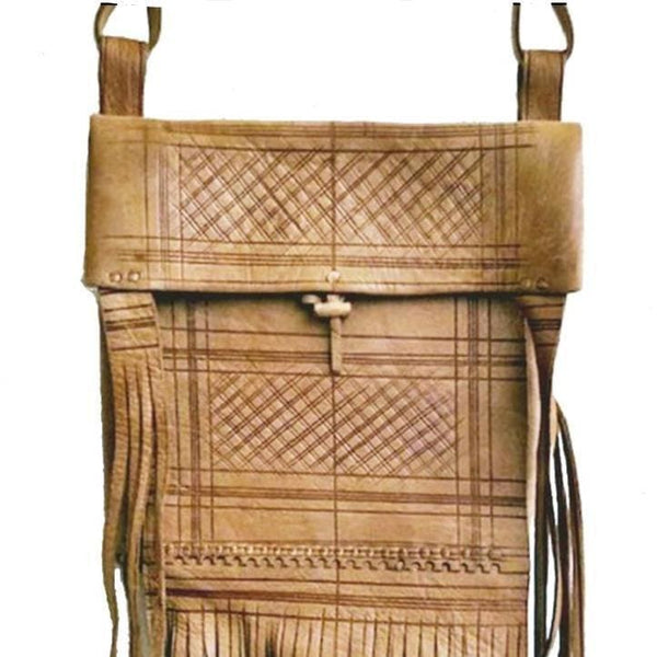 Rebel Leather Messenger/Crossbody Bag - Natural - Embossed Rebel Leather Messenger/Crossbody Bag - Natural - Embossed