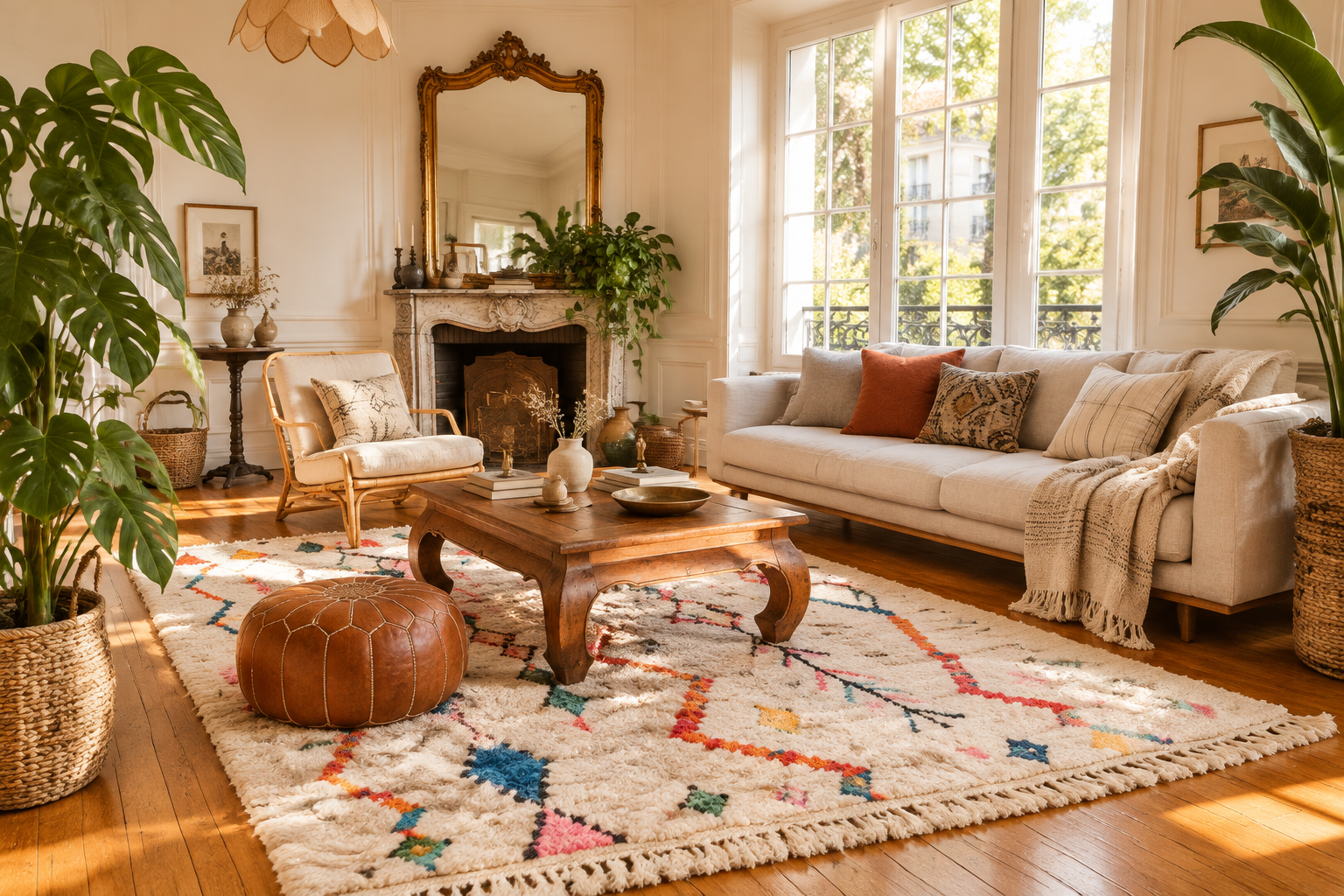 How to Style a Moroccan Rug in a Bohemian Interior