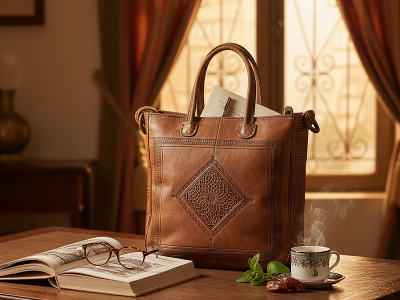 Moroccan Leather Bag in Brown