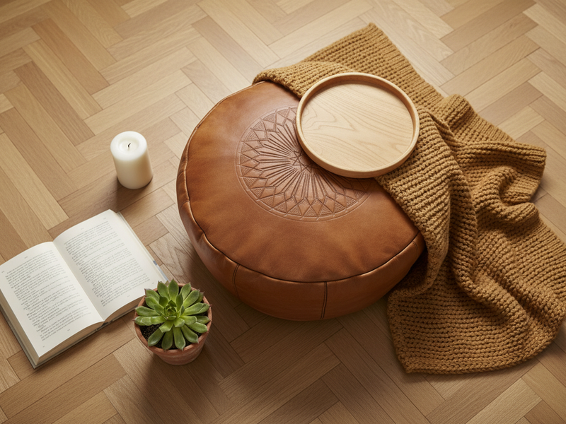 How to Style a Moroccan Pouf: 10 Ways to Use It in Your Home