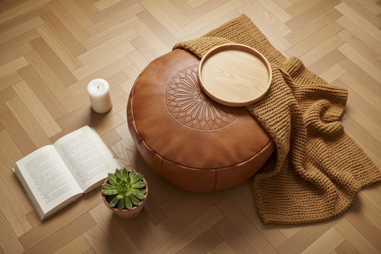 How to Style a Moroccan Pouf: 10 Ways to Use It in Your Home