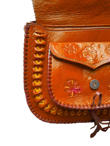 LSSAN Handbag - Orange - Embroidered