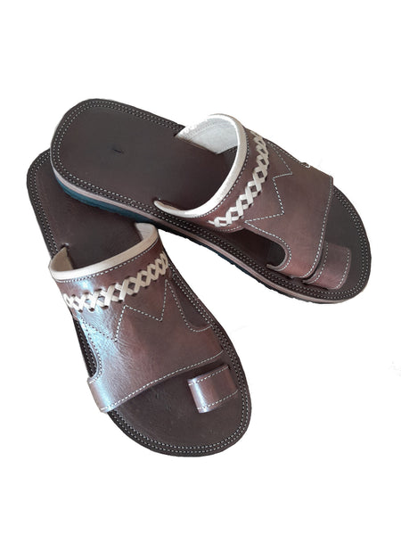 Mens Leather Sandal - Light Brown - Jbala