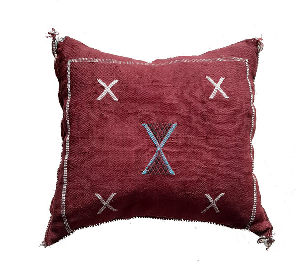 Handmade Moroccan Cushion Cover – Sabra Silk Pillow – Croix - DidI