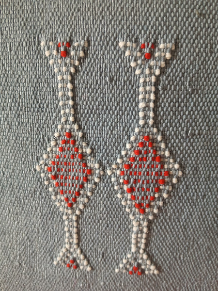 Handmade Moroccan Cushion – Sabra Silk Pillow – Lalla Halima - Grey