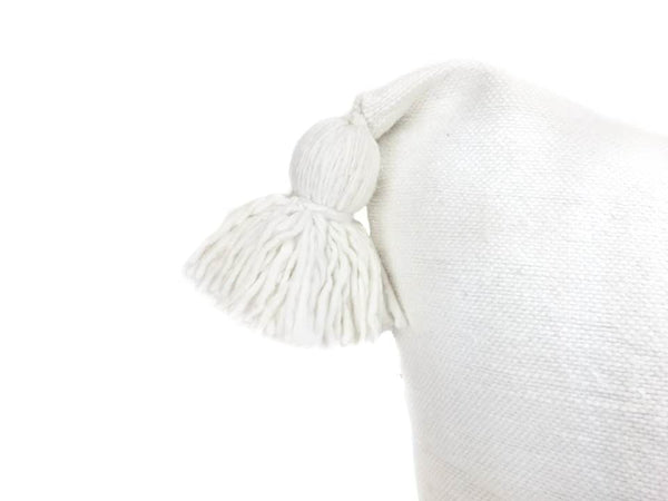 24’’ x White Pom Euro Sham Pillow Cover - Moroccan Corridor®