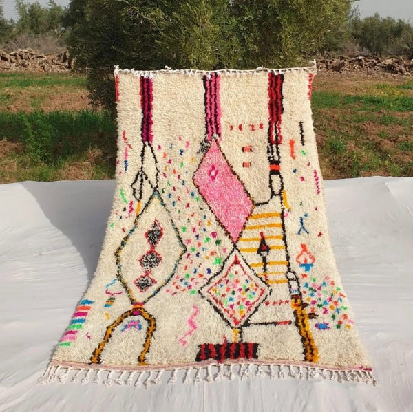 Tafsut — The Spring | Azilal Rug | Ivory & Multicolour | 173 × 124 cm