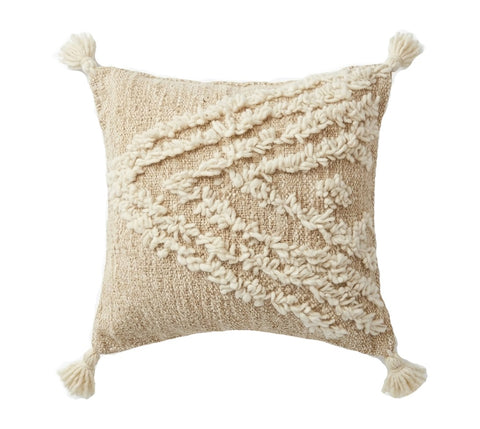 Moroccan Zanafi Rug Pillow / Cushion - Beige - by Itto 002
