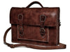 Leather Briefcase/Messenger Bag - Casablanca - Brown