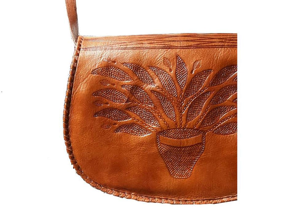 Creation of Marrakesh - Brown Caramel Leather Shoulder Bag