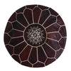 Moroccan Leather Ottoman - Dark Brown