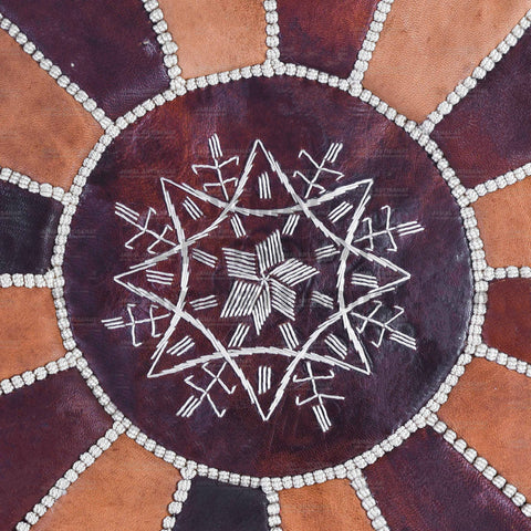 Moroccan Leather Ottoman - Half Oil Tanned