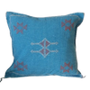 Handmade Moroccan Cushion Cover – Sabra Silk Pillow – Fayrouz - Turquoise
