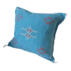Handmade Moroccan Cushion Cover – Sabra Silk Pillow – Fayrouz - Turquoise