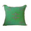 Handmade Moroccan Cushion Cover – Sabra Silk Pillow – Fayrouz - Green