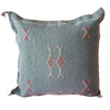 Handmade Moroccan Cushion – Sabra Silk Pillow – Lalla Halima - Grey