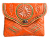 Jeblia - Orange Leather Clutch Bag - Orange