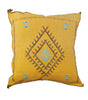 Handmade Moroccan Cushion Cover – Sabra Silk Pillow – Lozenge - Golden Yellow
