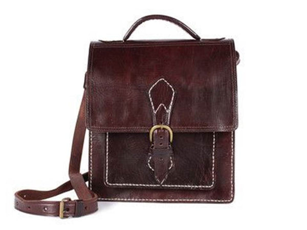 Leather Vertical Briefcase - Casablanca - Brown
