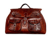 Leather Duffle Bag - Hermes Design - Chocolate Brown