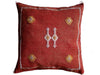Handmade Moroccan Cushion Cover – Sabra Silk Pillow – Maram - Brick Red