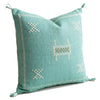 Handmade Moroccan Cushion – Sabra Cactus Silk Pillow – Fayrouz - Mint Green