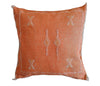 Handmade Moroccan Cushion Cover – Sabra Silk Pillow – Nada - Orange