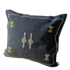 Handmade Moroccan Sabra Cactus Silk Cushion – Black | Lalla Fatiha
