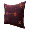 Handmade Moroccan Sabra Cactus Silk Cushion – Burgundy | Lalla Fatiha