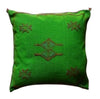 Handmade Moroccan Sabra Cactus Silk Cushion – Green | Lalla Fatiha