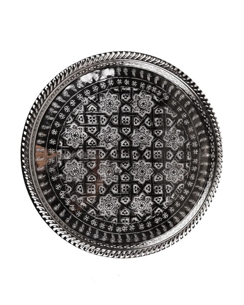 Moroccan Tea Tray - Round - Tiles - Set of 3