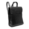 Paris Leather Slim Backpack - Black