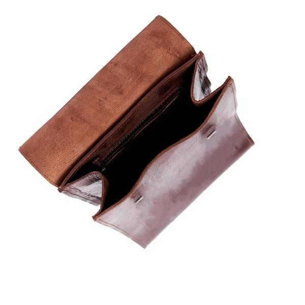 Paris Leather Slim Backpack - Brown Caramel