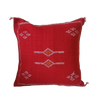 Handmade Moroccan Cushion Cover – Sabra Silk Pillow – Cerise - Red
