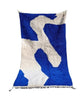 Asif — The River | Handwoven Moroccan Wool Rug | Ivory & Cobalt Blue | One of a Kind