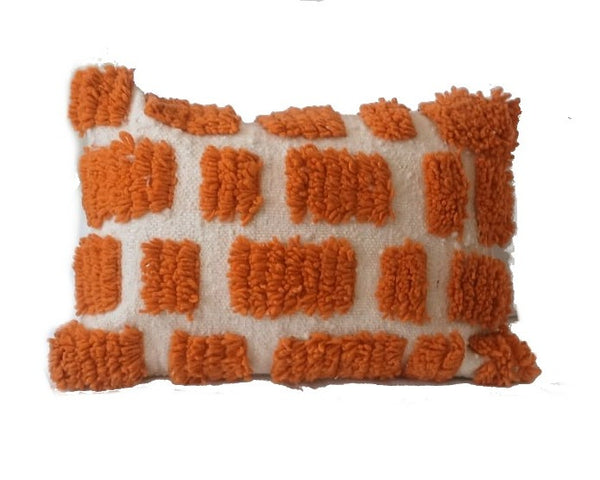 Moroccan Beni Ouarain Rug Pillow / Cushion - Lechine - Orange