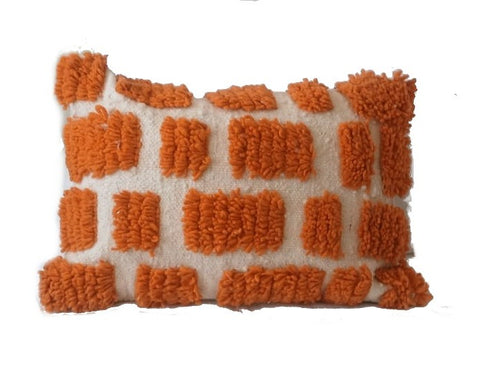 Moroccan Beni Ouarain Rug Pillow / Cushion - Lechine - Orange