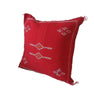 Handmade Moroccan Cushion Cover – Sabra Silk Pillow – Cerise - Red